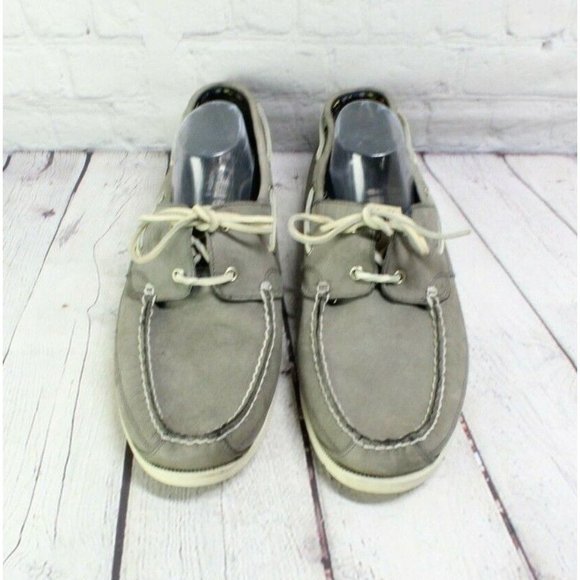 Timberland Earthkeepers Kiawah Bay Gray Leather Moccasin Boat Shoes Size 14 - Picture 5 of 9